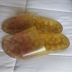 Women's Coach Ulyssa Pool Slides Jelly Sandals - Orange/Pink